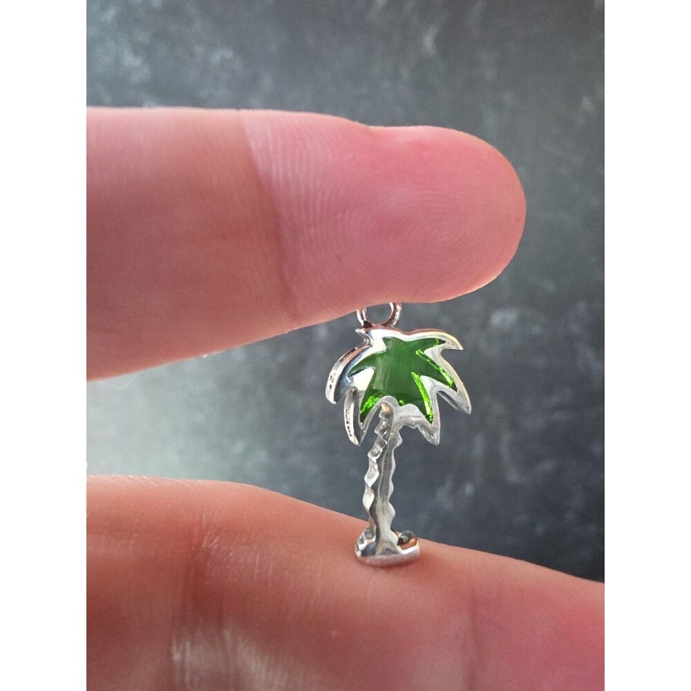 925 Sterling Silver Palm Tree Shaped Pendant/Charm Vintage